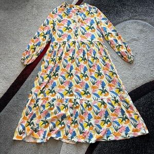 Fresha Abbott Verano Long Sleeve Flounced Hem Maxi Dress